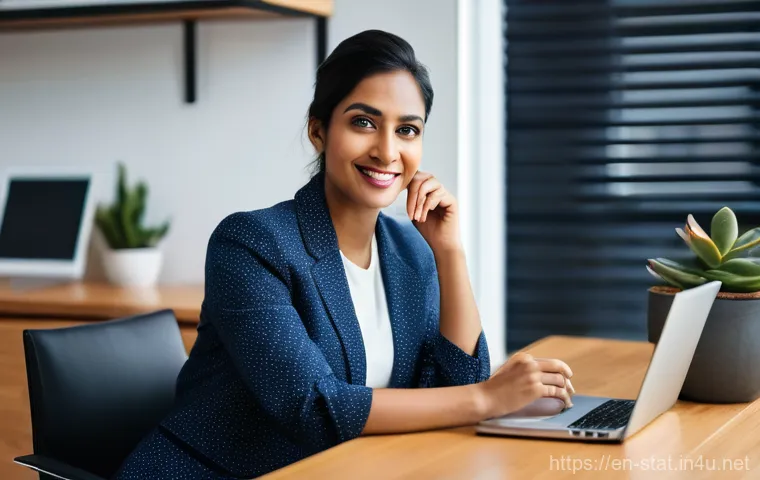 통계분석가를 위한 소셜 미디어 활용법 - **Image Prompt: "The Engaged Data Communicator"**
    A dynamic, eye-level shot of a female data pro...