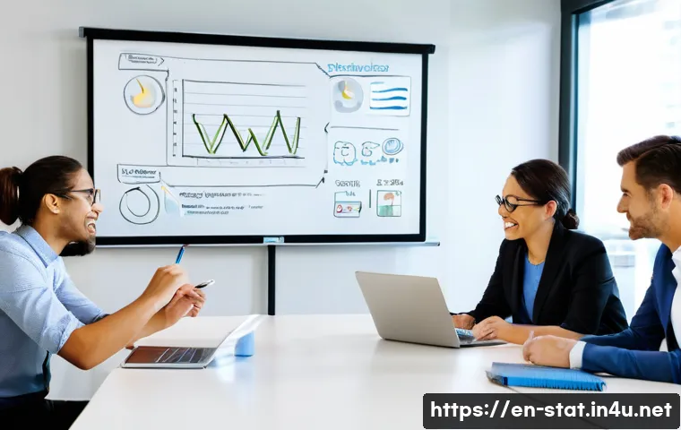 통계분석 프로젝트 일정 관리 - **Prompt 1: "Mastering the Project Vision" - Collaborative Goal Setting**
    A diverse team of four...