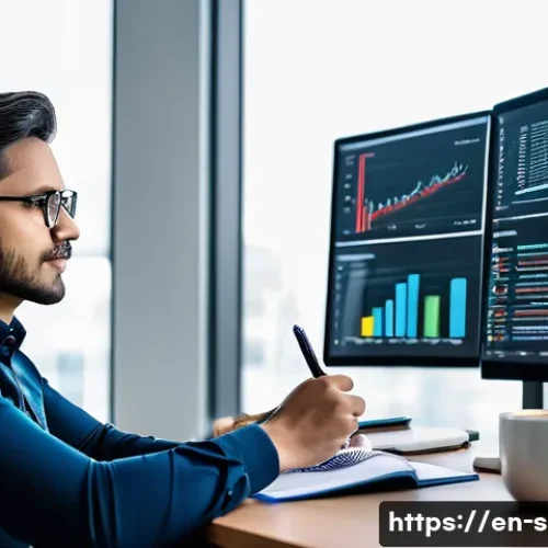 통계분석 면접에서 자주 묻는 질문 - A professional data scientist in a modern office environment, thoughtfully analyzing multiple screen...